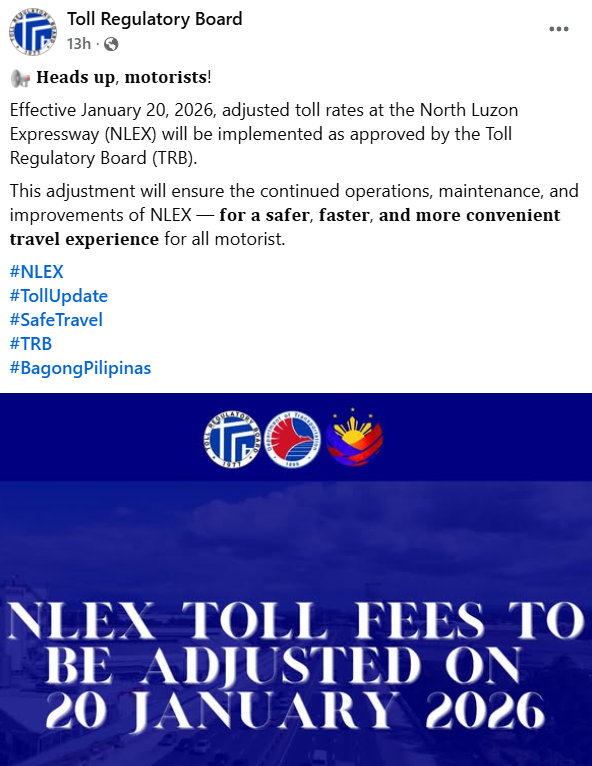 trb-approves-nlex-toll-rate-adjustment